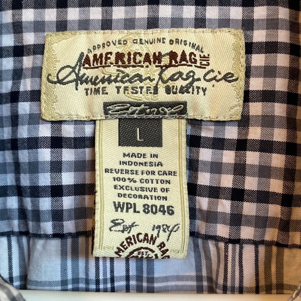 American Rag Snap Button Men’s Button Down Shirt Size Large - Picture 6 of 12